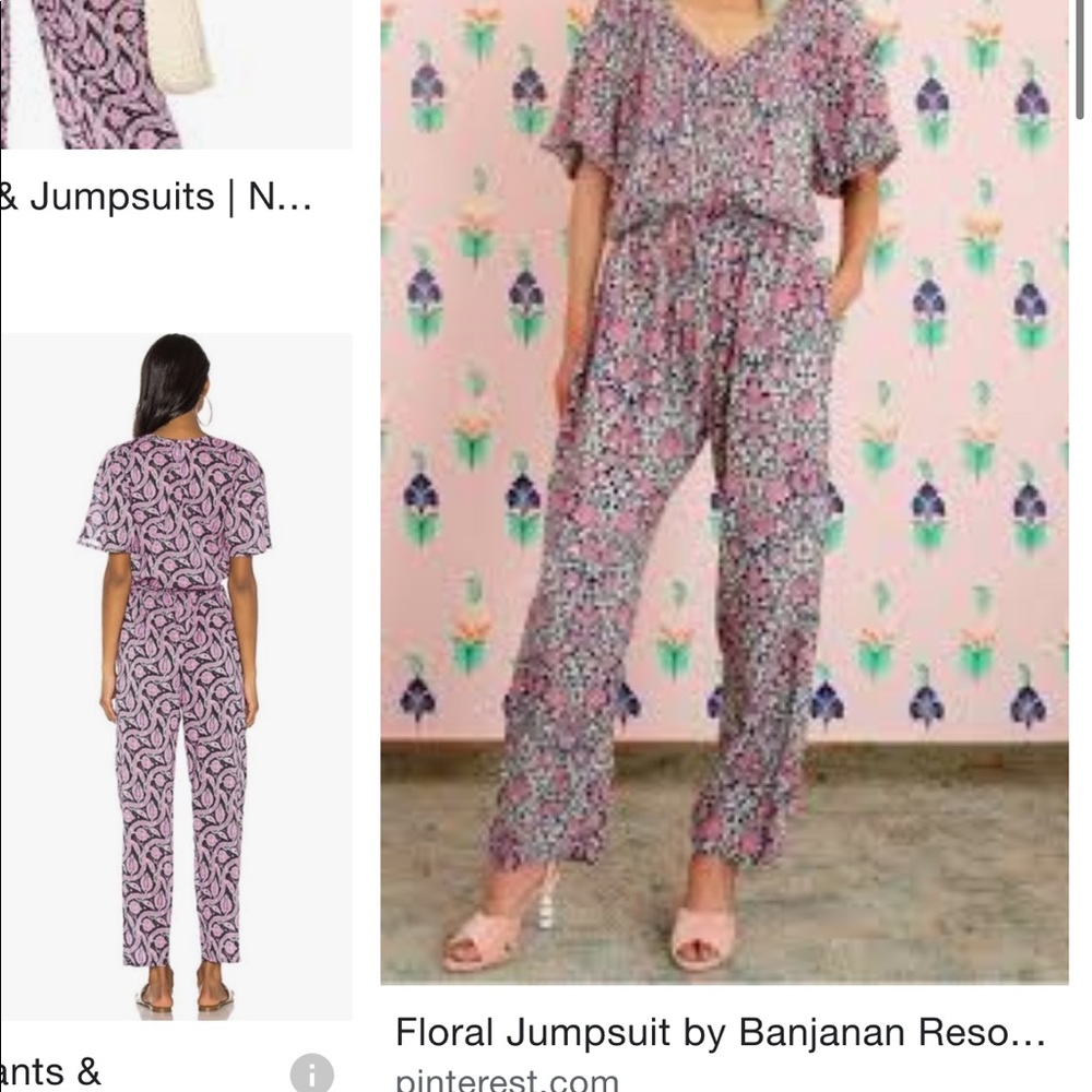 COPY - Banjanan pink floral jumpsuit size XS
